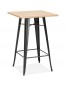 Table haute style industriel 'DARIUS' en bois clair et pieds en métal noir