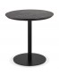 Petite table à diner 'DEXTER' ronde en bois noir et métal noir - Ø 60 cm
