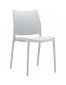 Chaise design 'ENZO' en matière plastique gris clair