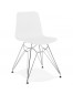 Chaise design 'GAUDY' blanche avec pied en métal chromé