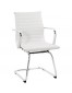 Chaise de bureau design 'GIGA' en similicuir blanc