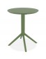 Table pliable ronde 'GIMLI' en matière plastique verte - intérieur / extérieur - Ø 60 cm