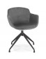 Chaise design avec accoudoirs 'GRAPIN' en velours gris
