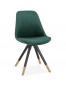 Chaise design 'HAMILTON' en velours vert et pieds en bois noir