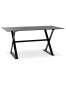 Table à diner / bureau design avec pieds en croix 'HAVANA' en verre noir - 160x80 cm