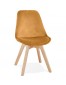 Chaise en velours moutarde 'JOE' avec structure en bois naturel