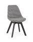 Chaise en tissu pied de poule 'JOE' avec structure en bois noir