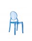 Chaise enfant 'KIDS' bleue transparente en matière plastique