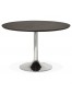 Table à diner/de bureau ronde 'KITCHEN' en bois noir finition Frêne - Ø 120 cm