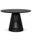 Table à manger ronde 'KWAPA' en bois Teck noir intérieur - Ø 120 cm