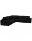 Grand canapé d'angle design 'LUCA CORNER' en tissu noir