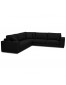 Grand canapé d'angle design 'LUCA CORNER' en tissu noir