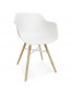 Chaise avec accoudoirs 'MELIS' blanche avec pieds en métal et bois naturel