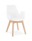 Chaise avec accoudoirs 'MISTRAL' blanche style scandinave