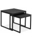Set de 2 tables gigognes emboîtables style industriel 'MOMA' en bois et métal noir