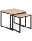 Set de 2 tables gigognes emboîtables style industriel 'MOMA' en bois finition naturelle et métal noir