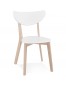 Chaise moderne 'MONA' blanche et structure en bois finition naturelle - Commande par 2 pièces / Prix pour 1 pièce