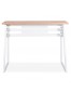 Table de bar haute 'NIKI' en bois finition naturelle et pied en métal blanc - 150x60 cm