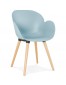 Chaise design scandinave 'PICATA' bleue avec pieds en bois