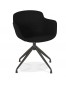 Chaise design avec accoudoirs 'SWAN' en tissu noir