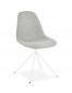 Chaise design 'TAMARA' en tissu gris avec pied en métal blanc