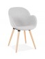 Chaise design scandinave 'TAPIOCA' en tissu gris clair