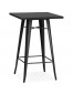 Table haute style industriel 'TATY' noire - 70x70 cm