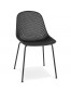 Chaise design perforée 'VIKY' noire intérieure / extérieure