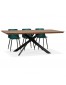 Table à diner avec pied central en x 'WALABY' en bois finition Noyer - 200x100 cm