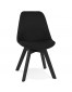 Chaise design 'WILLY' en tissu et bois noir
