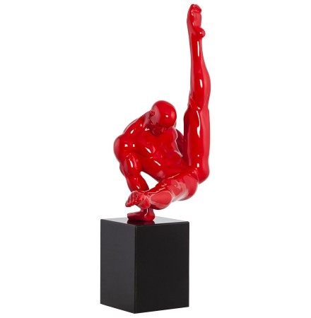 Statue déco 'AKROBAT' en polyrésine rouge