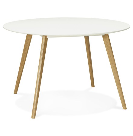 Table de cuisine ronde 'AMY' blanche style scandinave - Ø 120 cm
