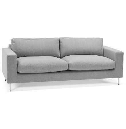 Canapé droit moderne 'AUGUSTIN' en tissu gris clair