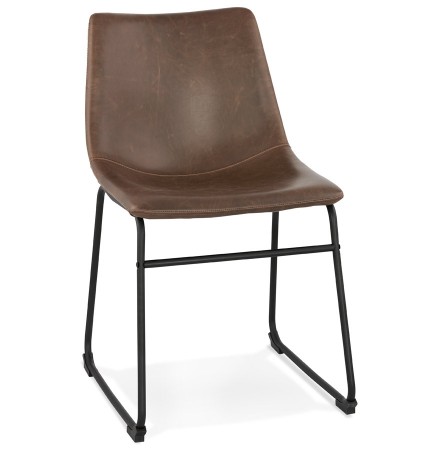 Chaise vintage 'BUFFALO' brune