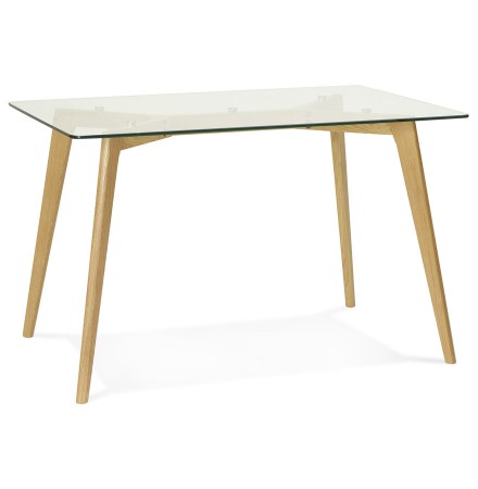 Petite table / bureau droit 'BUGY' en verre - 120x80 cm