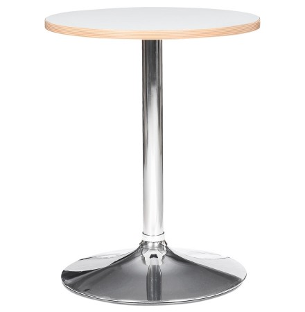 Table ronde 'CASTO ROUND' blanche avec pied chromé - Table HoReCa Ø 60 cm