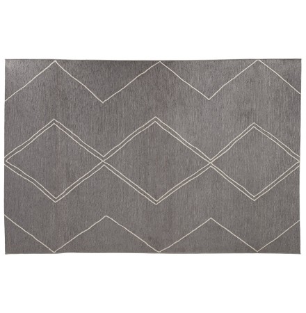 Tapis design 'CYCLIK' 200x290 cm gris foncé avec motifs zigzags - intérieur / extérieur