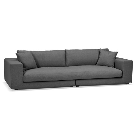 Grand canapé droit design 'DALTON XXL' en tissu gris foncé