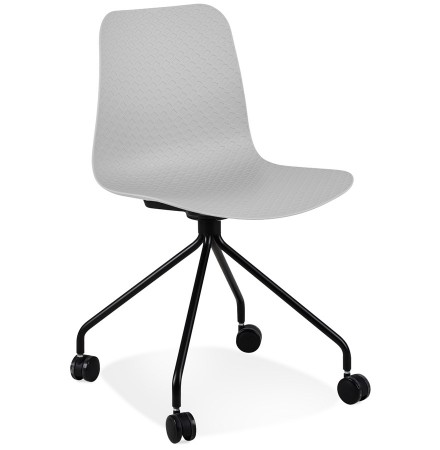 Chaise design de bureau 'EVORA' grise sur roulettes