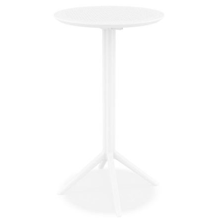 Table haute pliable 'GIMLI BAR' en matière plastique blanche - intérieur / extérieur - Ø 60 cm