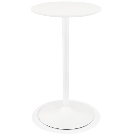 Table haute ronde 'IDALGO' en bois et métal blanc - Ø 60 cm