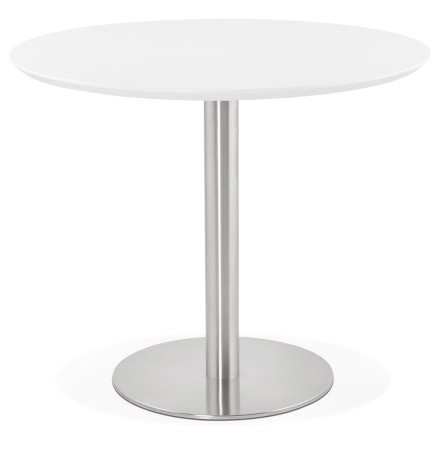 Petite table de bureau / à diner ronde 'INDIANA' blanche - Ø 90 cm