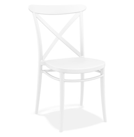 Chaise empilable 'JACOB' style rétro en matière plastique blanche