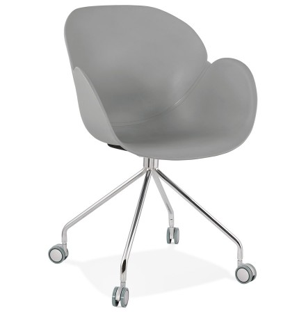 Chaise de bureau design 'JEFF' grise sur roulettes