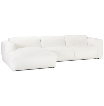 Canapé d'angle design 'KANSAS L SHAPE' blanc (angle à gauche)