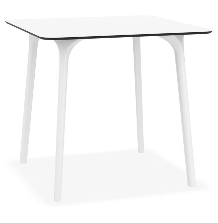 Table de terrasse carrée 'LAGOON' blanche intérieur / extérieur - 80x80 cm