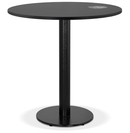 Petite table à diner 'LUCETTE' ronde en bois et fonte noire - Ø 68 cm