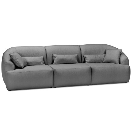 Canapé droit moderne 'MALOWI' en tissu bouclé gris - canapé 4 places