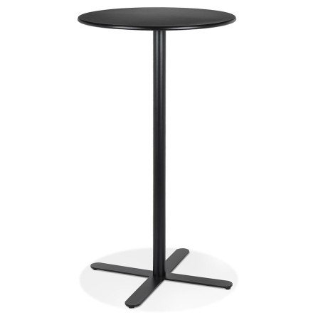 Table haute ronde 'MORTI' noire en métal - Ø 60 cm