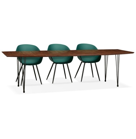 Table à dîner / de réunion extensible 'MOTUS' en bois finition Noyer - 170(270)x100 cm